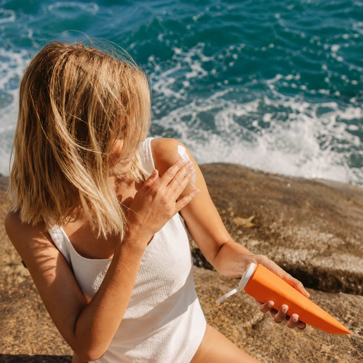 SPF sunscreen being applied to skin